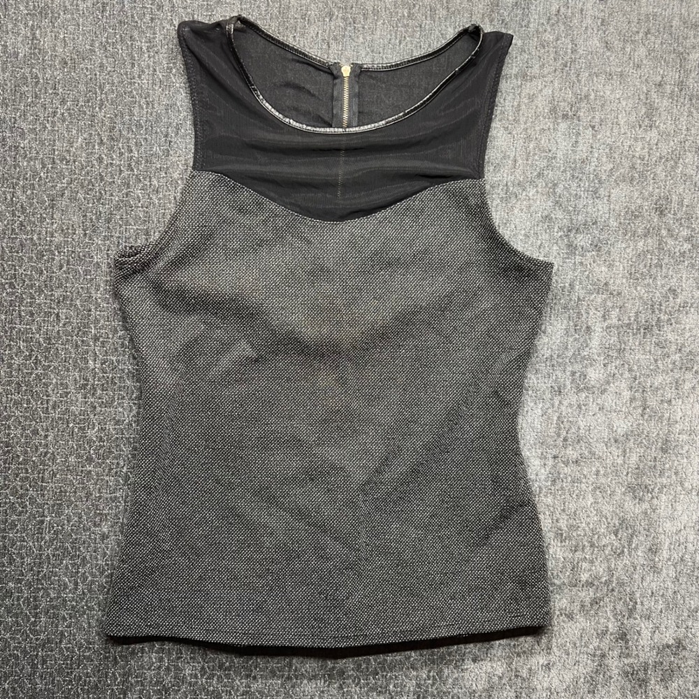 Express Women's‎ Black Sleeveless Sheer Mesh Panel Top - Size Large